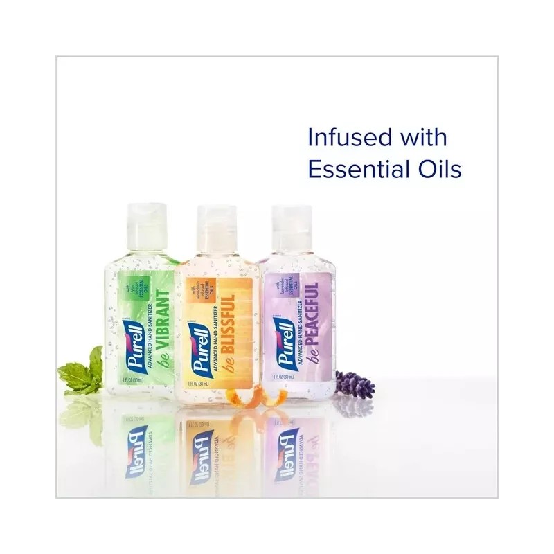 Purell Advanced Hand Sanitizer Gel, Infused Essential Oils, 12 x