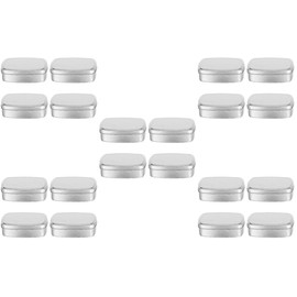 Baluue 20pcs Square Aluminum Cream Jars Refillable Travel Containers for Balm Cosmetics and Jewelry Screw-top Lids Leak Design for Easy Storage and Reuse