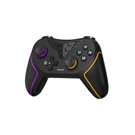 [2024 New Version] Wireless Controller with Hall Joystick for Switch/Switch lite/Switch Pro, Remote Gamepad Joystick, Memory function Programmable Macros TURBO for Switch Console (Black Purple Yellow)