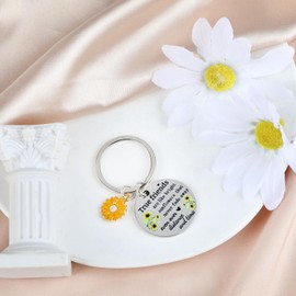 FRULX Charming Stainless Steel Sunflower Keychain,Colorful Key Ring for Women,Perfect Gifts for Mum Girlfriend,And Friends,Cute Birthday Gifts for Girls,Unique Accessories,Friendship Gifts,Keyring