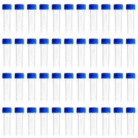 5ml Plastic Test Tubes Screw Caps Small Bottle Vial Storage Vial Storage Container for Lab-50pcs