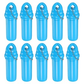 sourcing map 10Pcs Floating Keychain, Float Key Ring Holder with Waterproof Container, Float Key Pendant for Boating, Fishing, Water Sports, Sky Blue