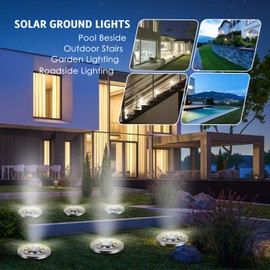 OULONGER Solar Lights Outdoor,12 Pack Solar Lights Outdoor Waterproof,Garden Ground Light Landscape Lighting for Outside Patio Pathway Yard Lawn Driveway Deck Step Walkway(White Light)