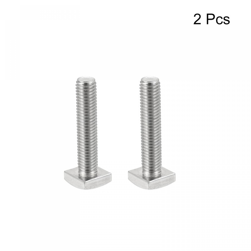 sourcing map Square Head Bolt, 2pcs M6x30mm Fully Thread 304