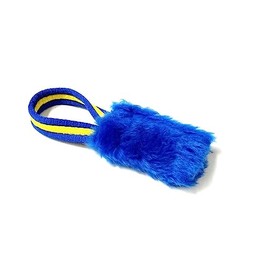 Church Products UK Dog Training Treat Bag Obedience Retrieve Furry Long Prey Dummy With Sewn In Squeaker Small 4" x 2" (Blue)