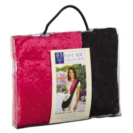 East Side Collection Reversible Sling Pet Carriers — Brightly Colored Polyester Over-the-Shoulder Carriers for Small Dogs, Black and Pink