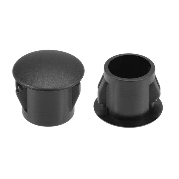 uxcell Hole Plug Plastic Lock Hole Tube 9.5mm Snap 9.5-10.5mm Steel Furniture Fencing Post Pipe Insert End Cap for Fitness Equipment Black 50pcs