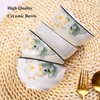 5 Pack Porcelain Bowls With Lotus Pattern, 4.5" x 2.36"