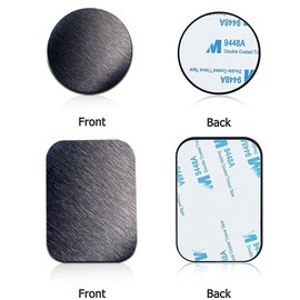 ACKLLR 16 Pieces Phone Car Mount Metal Plate with Adhesive for Magnetic Cradle-Less Mount,Cell Phone, GPS and Tablet Holder, 8 Rectangular and 8 Round, Black, Silver, Gold, Rose Gold