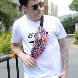 TINYAT Fanny Pack for Women Fashion Fanny Pack 3 Zipper Pockets Waist Bag Crossbody Bag Casual Fanny Pack for Travel Hiking Cycling Party TY2016, Purple / 2011, Campaigns