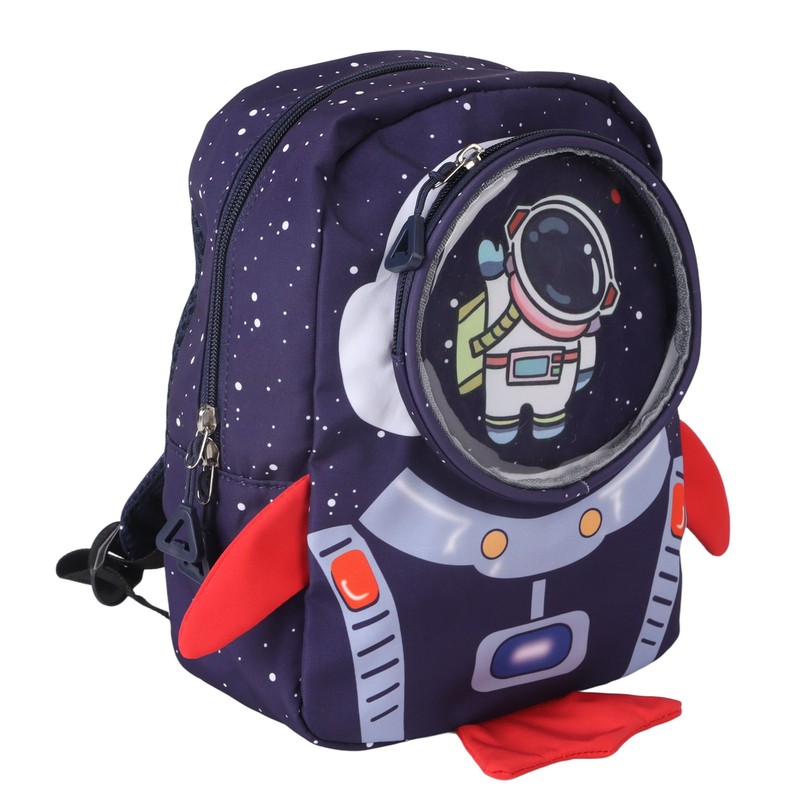 Kids Backpack Cartoon Spaceman Style Anti Lost Rope Large Capacity