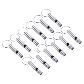 PATIKIL Emergency Whistle, 12 Pack Loud Sound Aluminum Keychain Whistles Outdoor Safety Survival Whistle for Boating Camping Hiking, Silver