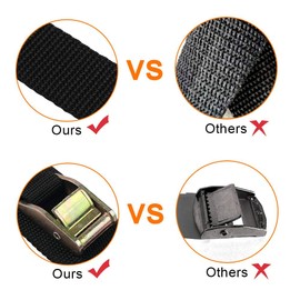 Vigorport Lashing Strap,12 FT Tie Down Straps Sturdy thickened Pad Cam Buckle Straps 2 Pack,3.6m x 25mm (Black)