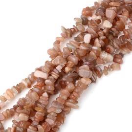 XIANNVXI 400 Beads, Sunstone, Gemstone Beads for Threading, Crystals, Natural Stone Beads for Bracelets, Jewellery Making, Crafting, Irregular, Drilled, DIY Stones Set, 5-8 mm