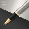 PARKER IM Rollerball Pen, Brushed Metal with Fine Point Black