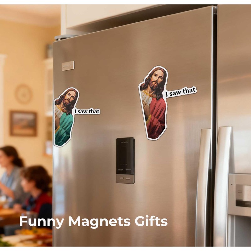 2 x Jesus I Saw That Magnet, Funny Christmas Magnet