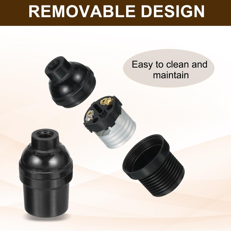 MECCANIXITY E26 E27 Light Socket, 16pcs 250V 660W 3A Lamp