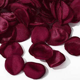 Whaline 600Pcs Silk Rose Petals Burgundy Flower Petals Artificial Scatter Flowers for Bridal Shower Romantic Night Wedding Aisle Table Centerpieces Reception Tables Decorations