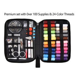 AUERVO Sewing Kit, Sewing Supplies Accessories,24Pcs Thread Spools,Mini Sewing Kits for DIY, Adults,Beginners,Emergency,Campers, Travel，Home, with Scissors,Thread,Needle…
