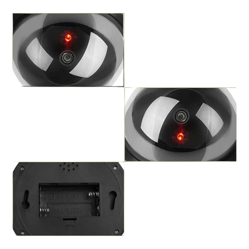 Dummy Dome Security Camera with Flashing Red LED Light Indoor
