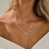 MFRYK Silver Necklace For Women,Bow Necklace Sterling Silver Plated Cute