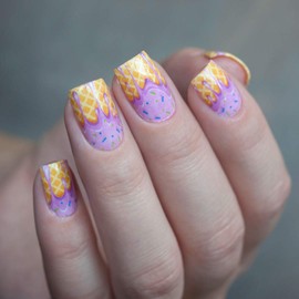 Whats Up Nails - P081 Yum Yum Ice Cream Water Decals Sliders for Nail Art Design