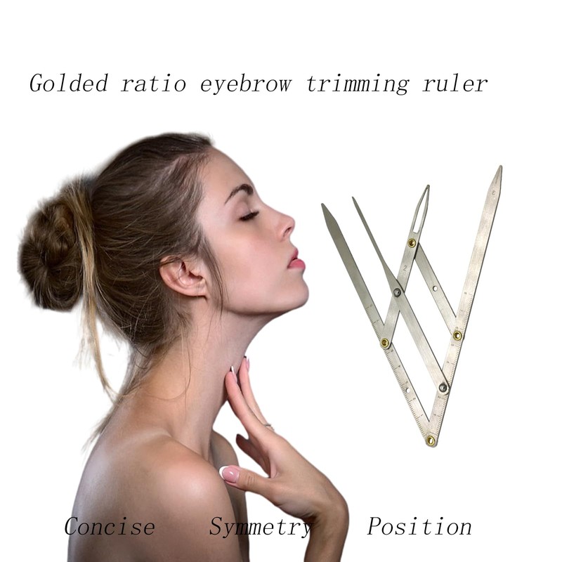 Eterspr Eyebrow Ruler, Silver Cut, Stainless Steel Eyebrow Measuring Ruler,