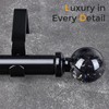 Black Curtain Rods for Windows 72 to 144 Inch, 1''