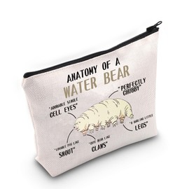VAMSII Tardigrade Lover Gift Anatomy of A Tardigrade Makeup Bag Biology Teacher Cosmetic Bag Microbiology Gift (Anatomy of A Tardigrade M)