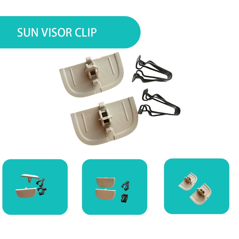 MUZHINAN 2 pcs Beige Tan Sun Visor Clips for Ford