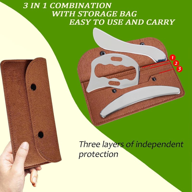 Robulove 3 in 1 tainless Steel Gua Sha Tool, IASMT