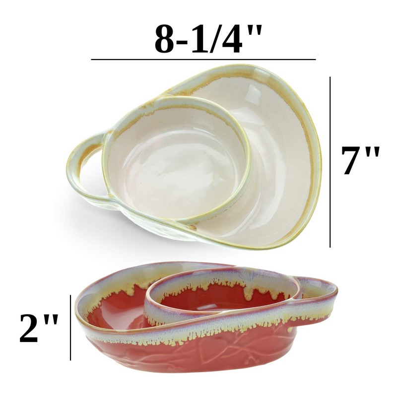 Stoneware Soup & Side, Chips & Dip Bowl Set of