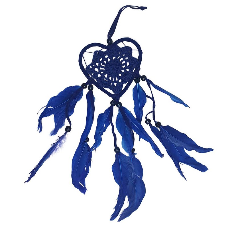 VIE Naturals Heart Shaped Dream Catcher, 9cm, Blue, UK-VN0494-HEART-DREAMCAT-9CM-BU