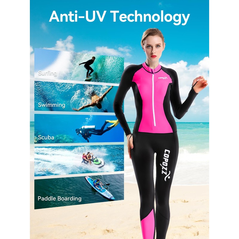 COPOZZ Womens Wetsuit Full Body Swimsuit for Women – Front
