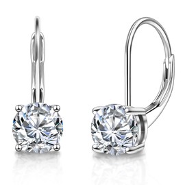 Ctarlitu Moissanite Stud Earrings For Women, Lab Created Moissanite Earrings 925 Sterling Silver Screw Back Stud Earrings Christmas Gifts For Men (Silver-Drop Earrings, 1.0carat/pair)