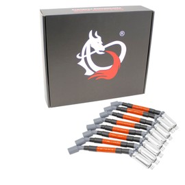 DRAGON FIRE PERFORMANCE Pro Series Direct Fit Fiberglass Sleeved 15mm 10.25" 40 Ohm Spark Plug Wire Set Compatible With 2014 to present GM Gen V LT1 V8 REPLACES MSD 33823 Oem Fit SPW3301-HT