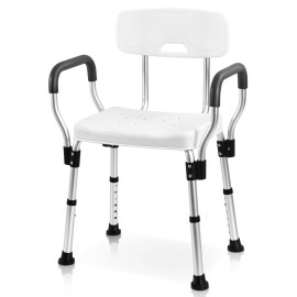 Sangohe Shower Chair for Inside Shower Heavy Duty Seat with Back Arms for Handicap Elder