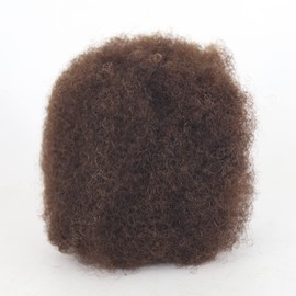 ZigZag Hair Afro Kinky Bulk Human Hair Medium Brown #4 Color 30Gram Tight Kinky Bulk Afro Hair Ideal for Making or Repairing Permanent Dreadlocks,Twists and Braids (8inch, #4 Color)