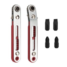 FINELYCR 2 x 1/4 inch screwdriver ratchet, mini ratchet screwdriver, ratchet reversible screwdriver, two-way ratchet, compact size, for houses, cars, machines and other devices