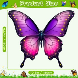 CHEPULA Halloween Large Monarch Butterfly Large Butterfly Wings Decoration Photograph Background, 70.8in * 62.9in, Purple