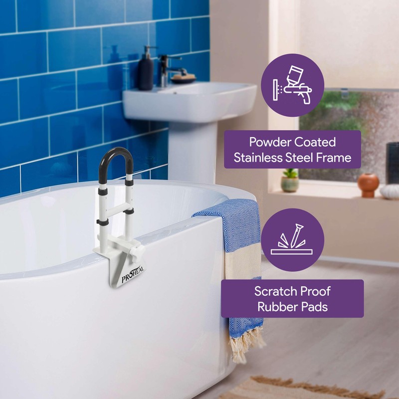 Adjustable Bathtub Grab Bar for Seniors and Fall Risk Patients