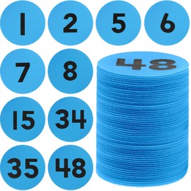 Ireer 48 Pcs Carpet Marker Spots, Carpet Dots with Number 1-48, Line up Spots for Classroom Rug,4 Inch Floor Dots for Teacher Supplies, Classroom Decoration(Blue, Black)