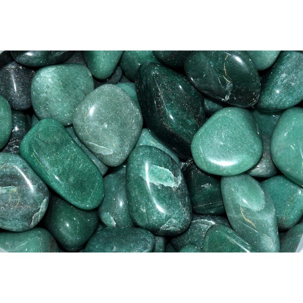 Crystal Allies Materials 3 x Large Tumbled Stone with Green Aventurine 1 to 1.5 Inch Gemstone Reiki Metaphysical Healing