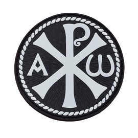 Chi Rho Jesus Christ Symbol Tactical PVC Badge Compatible with Velcro Patches for Backpacks, Morale Patches, Patches for Hats, Christian Patches (Glow Dark)