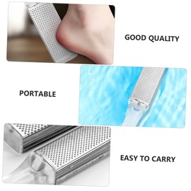 DOITOOL 4pcs Double-sided Stainless Steel Foot File Foot Exfoliating Tool for Callus Removal and Dead Skin Care Ergonomic and Portable for Home and Travel