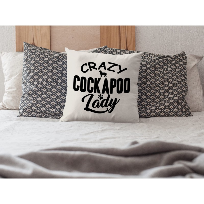 Cockapoo Cushion Cover - Crazy Cockapoo Lady Scatter Cushion Home