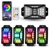 4 Pods Full Angle RGB Rock Lights Compatible Compatible with