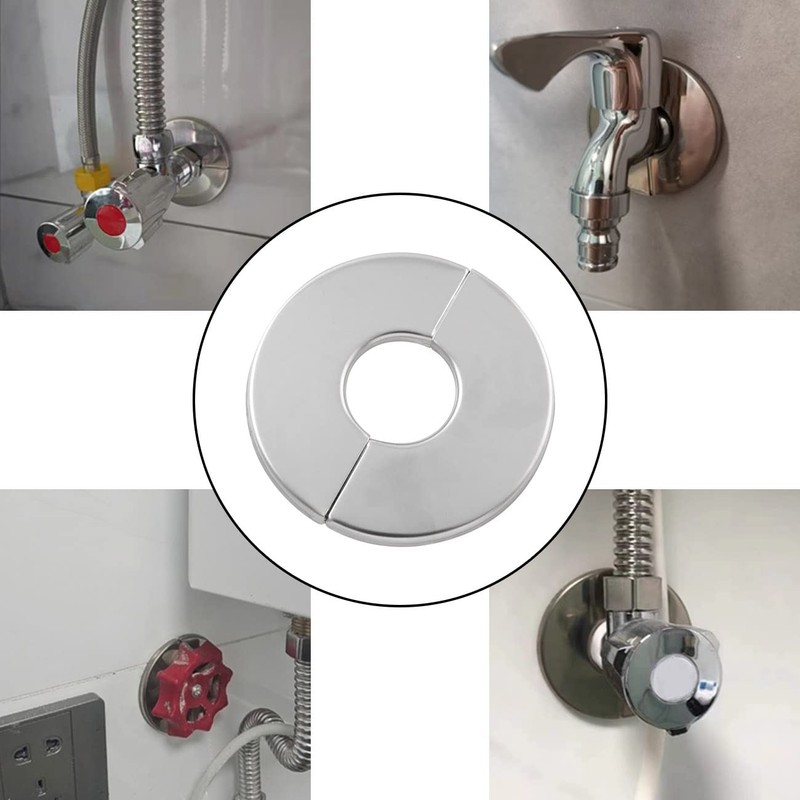 JianLing 2PCS 304 Stainless Steel Round Escutcheon Plate Round Snap-fit