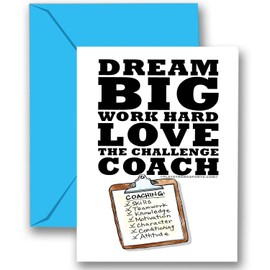 Play Strong 3-Pack Thanks Coach Dream Big 3-Pack (5x7) Greeting Thank You Coach Cards Set Perfect for Youth Sports Players, Teams, Coaches, Family and Fans to Say Thanks - Your Coaches Will Love 'Em!