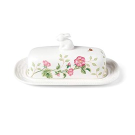 Lenox Butterfly Meadow Bunny Covered Butter Dish, 1.30 LB, Multi